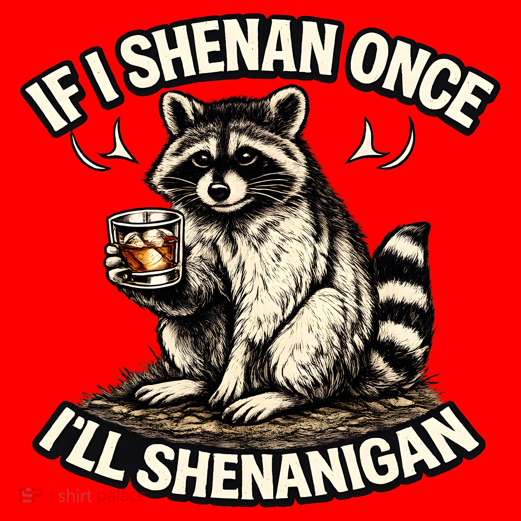 Raccoon If I Shenan Once I'll Shenanigan Santa Hat
