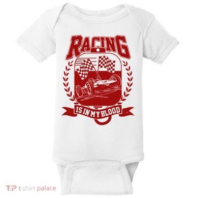 Racing Is In My Blood Baby Bodysuit