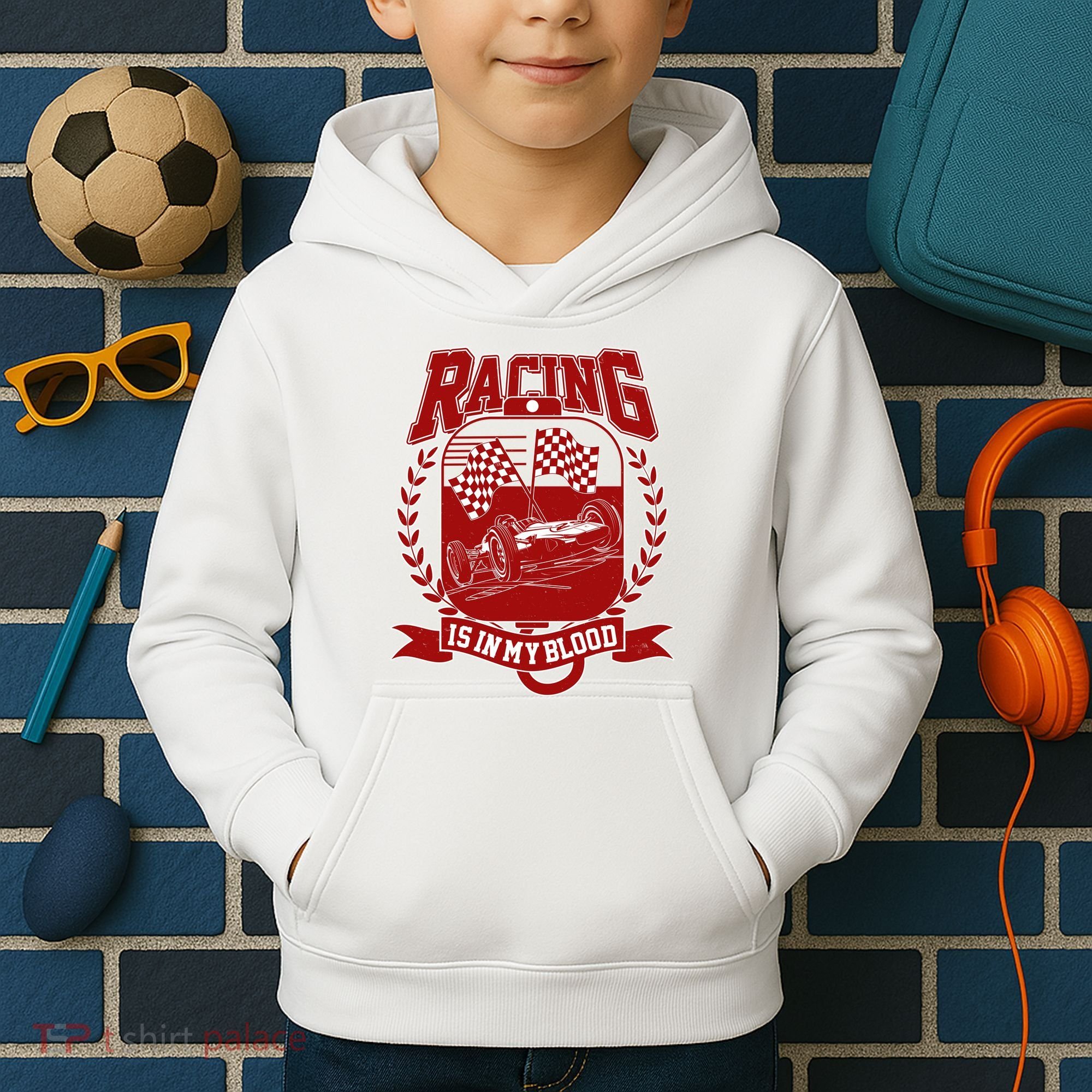 Racing Is In My Blood Kids Hoodie
