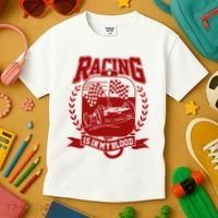Racing Is In My Blood Kids T-Shirt thumb 3