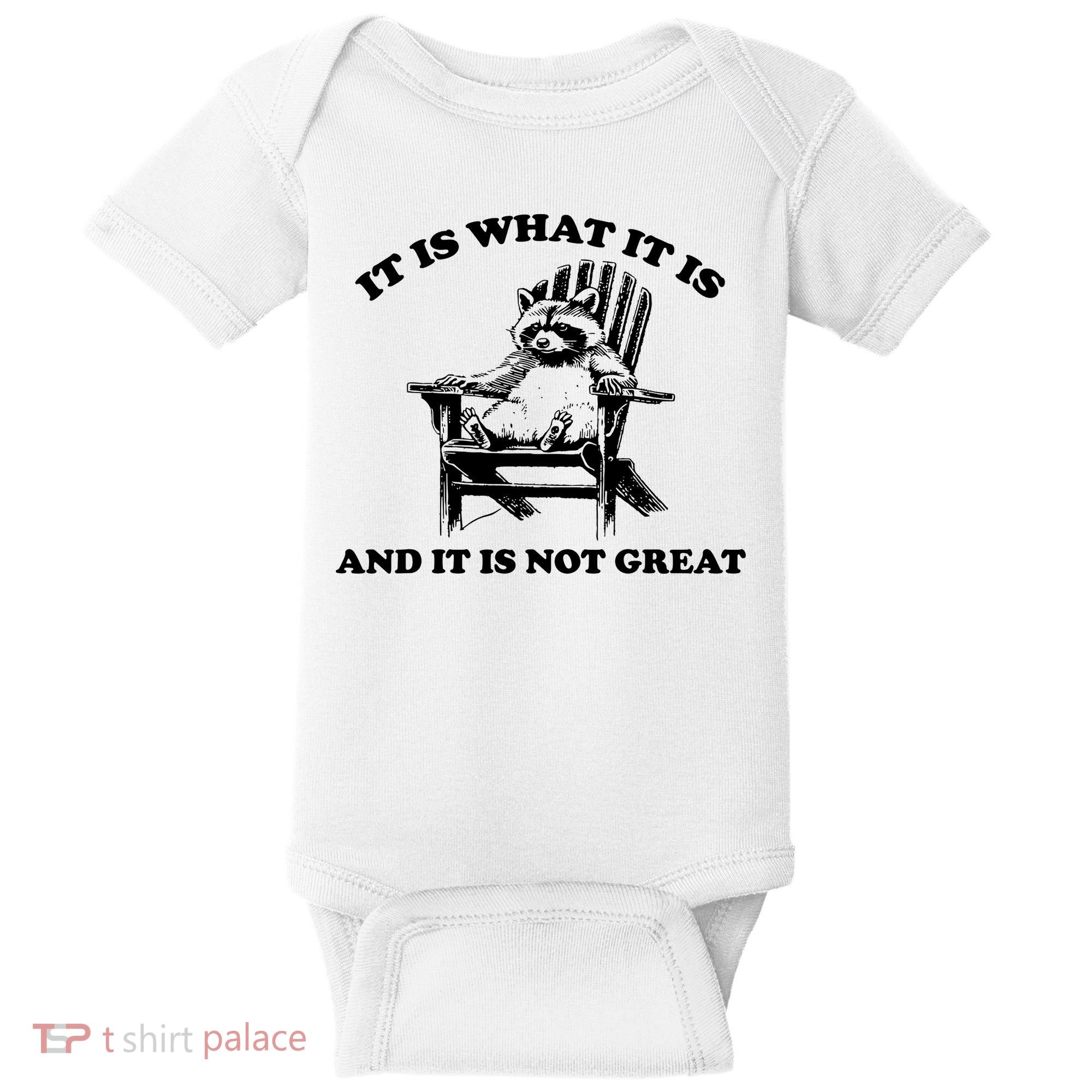 Raccoon It Is What It Is And It Is Not Great Baby Bodysuit