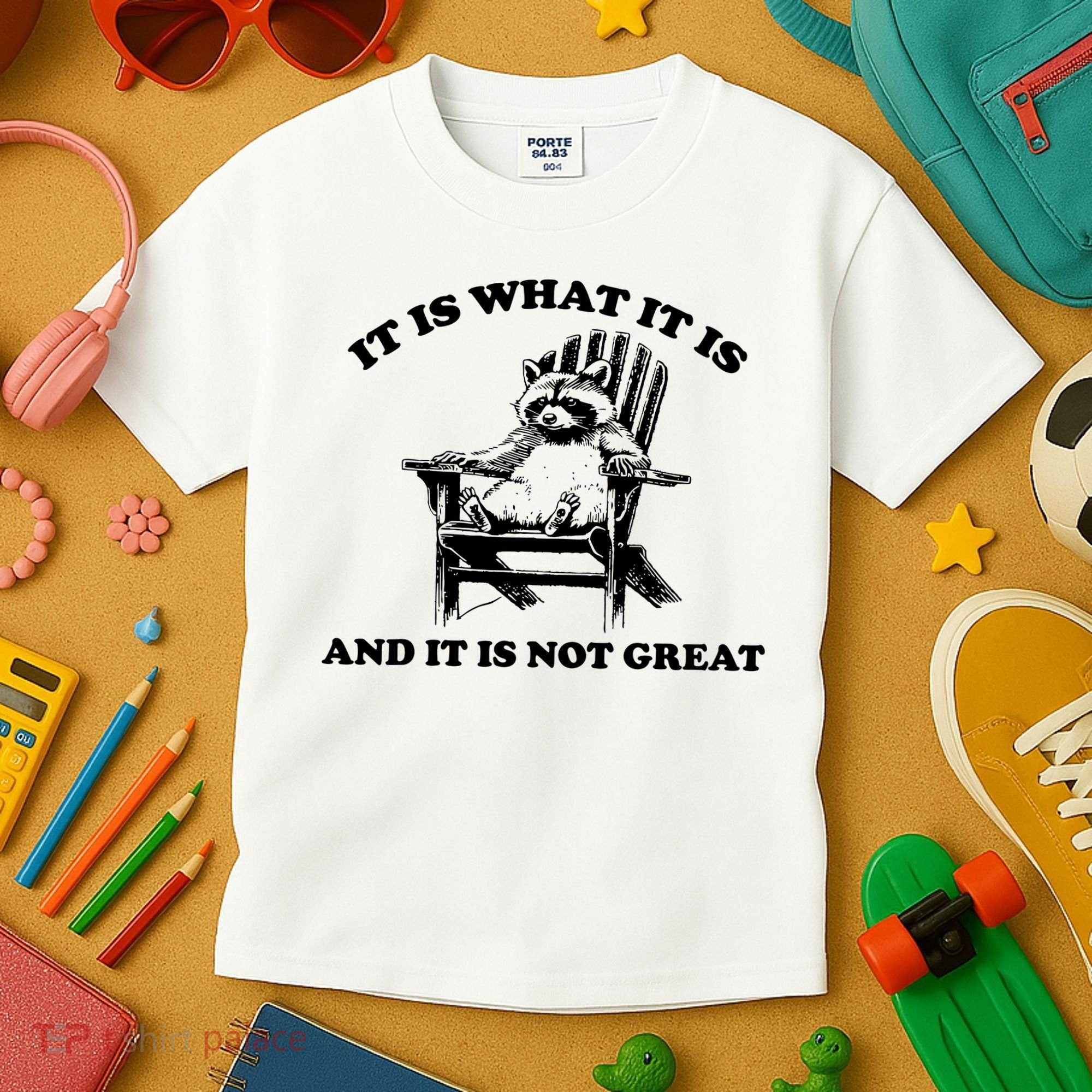 Raccoon It Is What It Is And It Is Not Great Kids T-Shirt