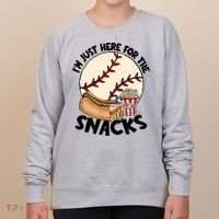 Retro I'm Just Here For The Snacks Funny Baseball Lover Women's Sweatshirt thumb 0