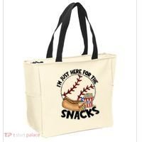 Retro I'm Just Here For The Snacks Funny Baseball Lover Tote Bag thumb 2