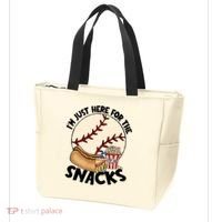 Retro I'm Just Here For The Snacks Funny Baseball Lover Tote Bag thumb 3