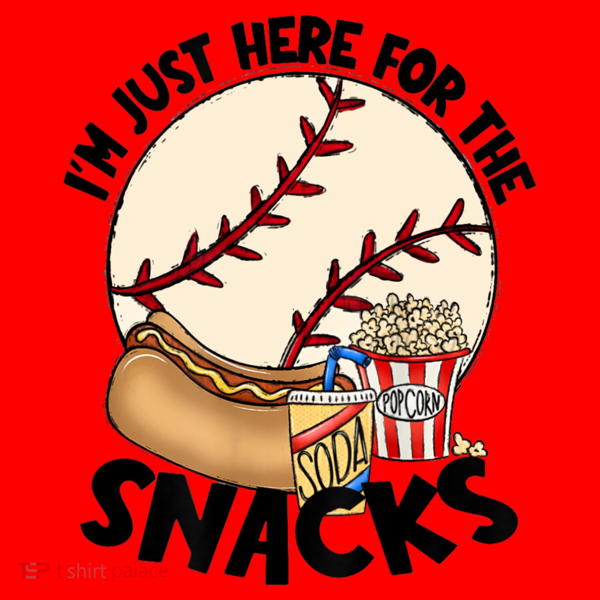 Retro I'm Just Here For The Snacks Funny Baseball Lover Santa Hat