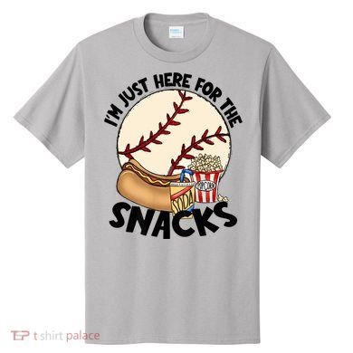 Retro I'm Just Here For The Snacks Funny Baseball Lover T-Shirt