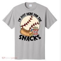 Retro I'm Just Here For The Snacks Funny Baseball Lover T-Shirt thumb 0