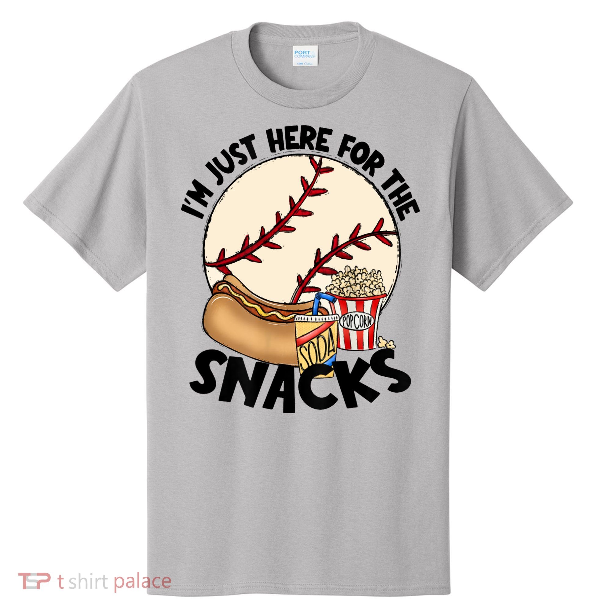 Retro I'm Just Here For The Snacks Funny Baseball Lover T-Shirt