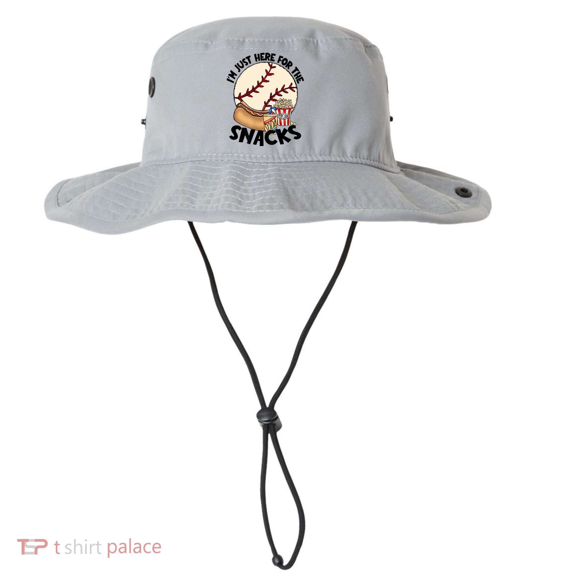 Retro I'm Just Here For The Snacks Funny Baseball Lover Bucket Hat