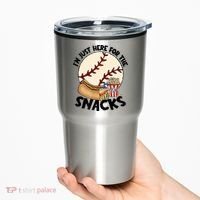 Retro I'm Just Here For The Snacks Funny Baseball Lover Tumbler thumb 0