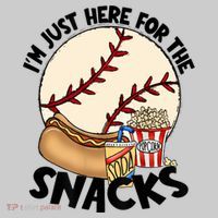 Retro I'm Just Here For The Snacks Funny Baseball Lover Mousepad thumb 1