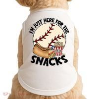 Retro I'm Just Here For The Snacks Funny Baseball Lover Doggie Tank thumb 0