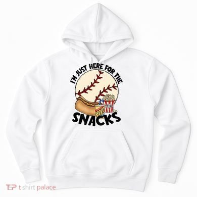Retro I'm Just Here For The Snacks Funny Baseball Lover Hoodie