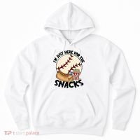 Retro I'm Just Here For The Snacks Funny Baseball Lover Hoodie thumb 0