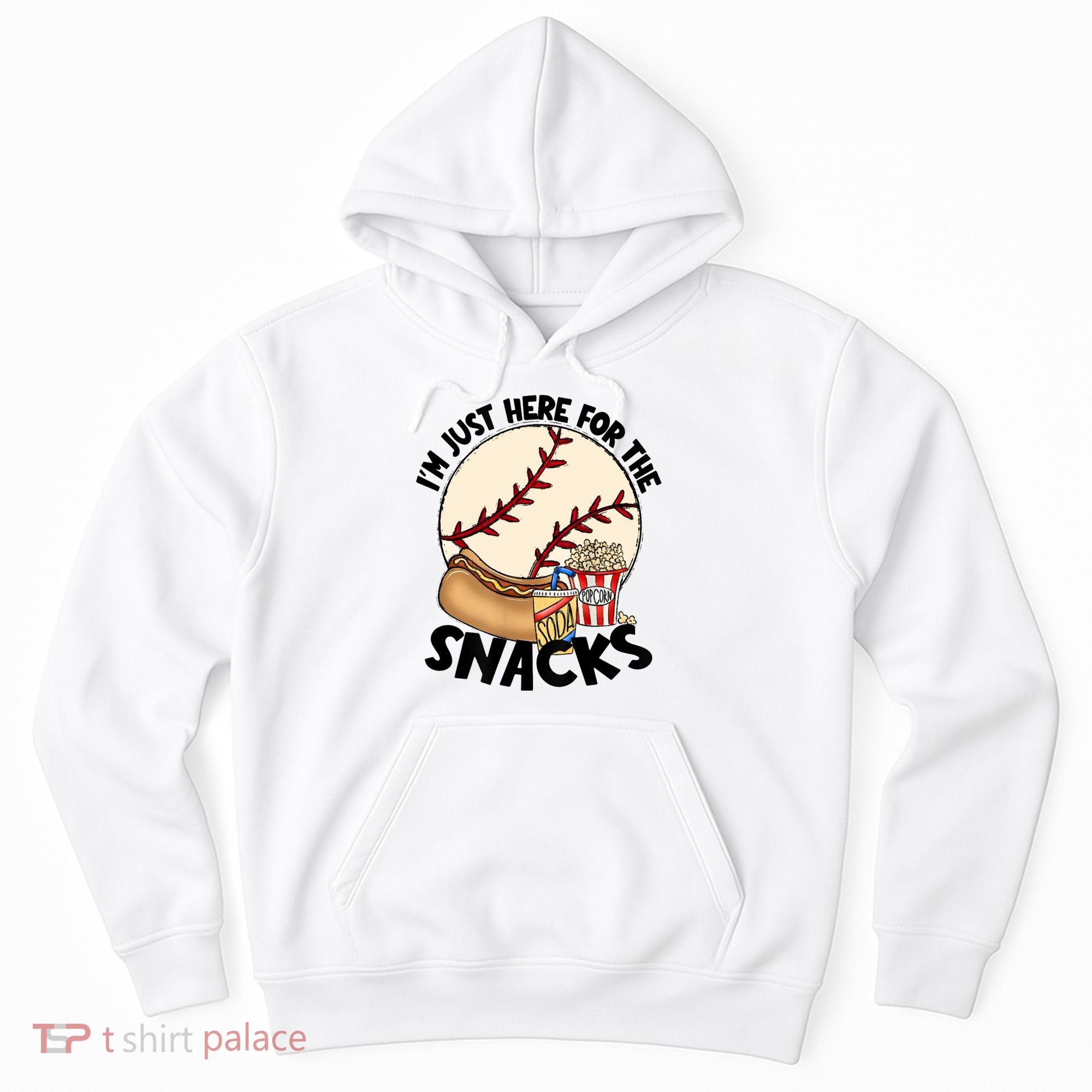 Retro I'm Just Here For The Snacks Funny Baseball Lover Hoodie