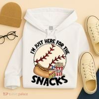 Retro I'm Just Here For The Snacks Funny Baseball Lover Hoodie thumb 4