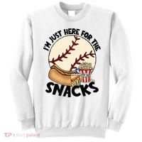 Retro I'm Just Here For The Snacks Funny Baseball Lover Sweatshirt thumb 0