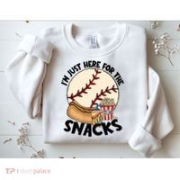 Retro I'm Just Here For The Snacks Funny Baseball Lover Sweatshirt thumb 2