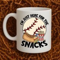 Retro I'm Just Here For The Snacks Funny Baseball Lover Coffee Mug thumb 2