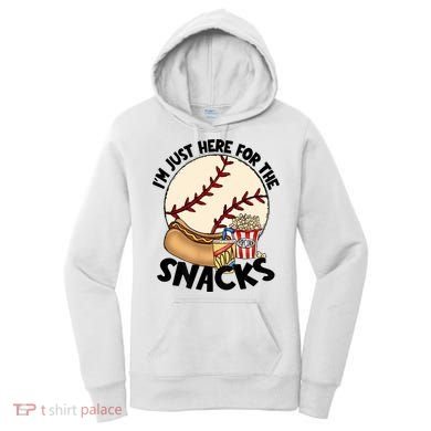 Retro I'm Just Here For The Snacks Funny Baseball Lover Women's Hoodie