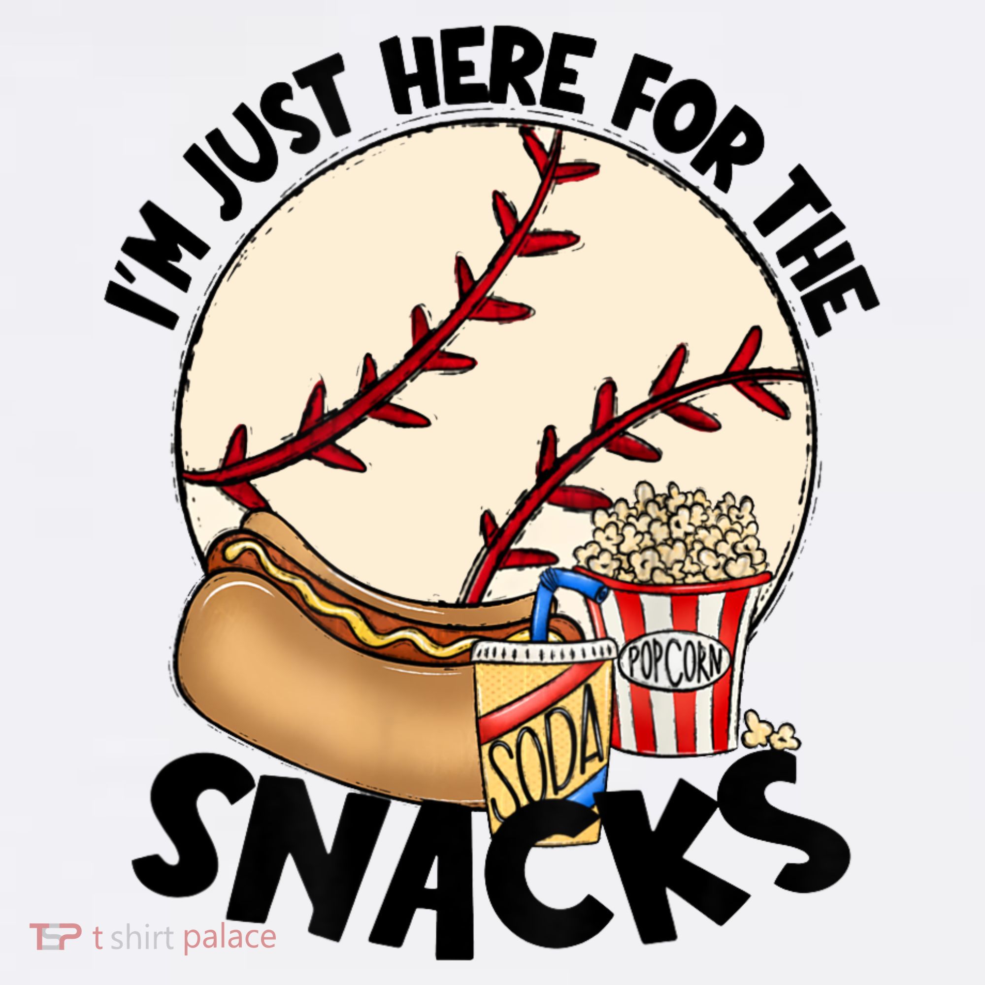 Retro I'm Just Here For The Snacks Funny Baseball Lover Women's Hoodie