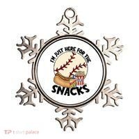 Retro I'm Just Here For The Snacks Funny Baseball Lover Ornament thumb 0