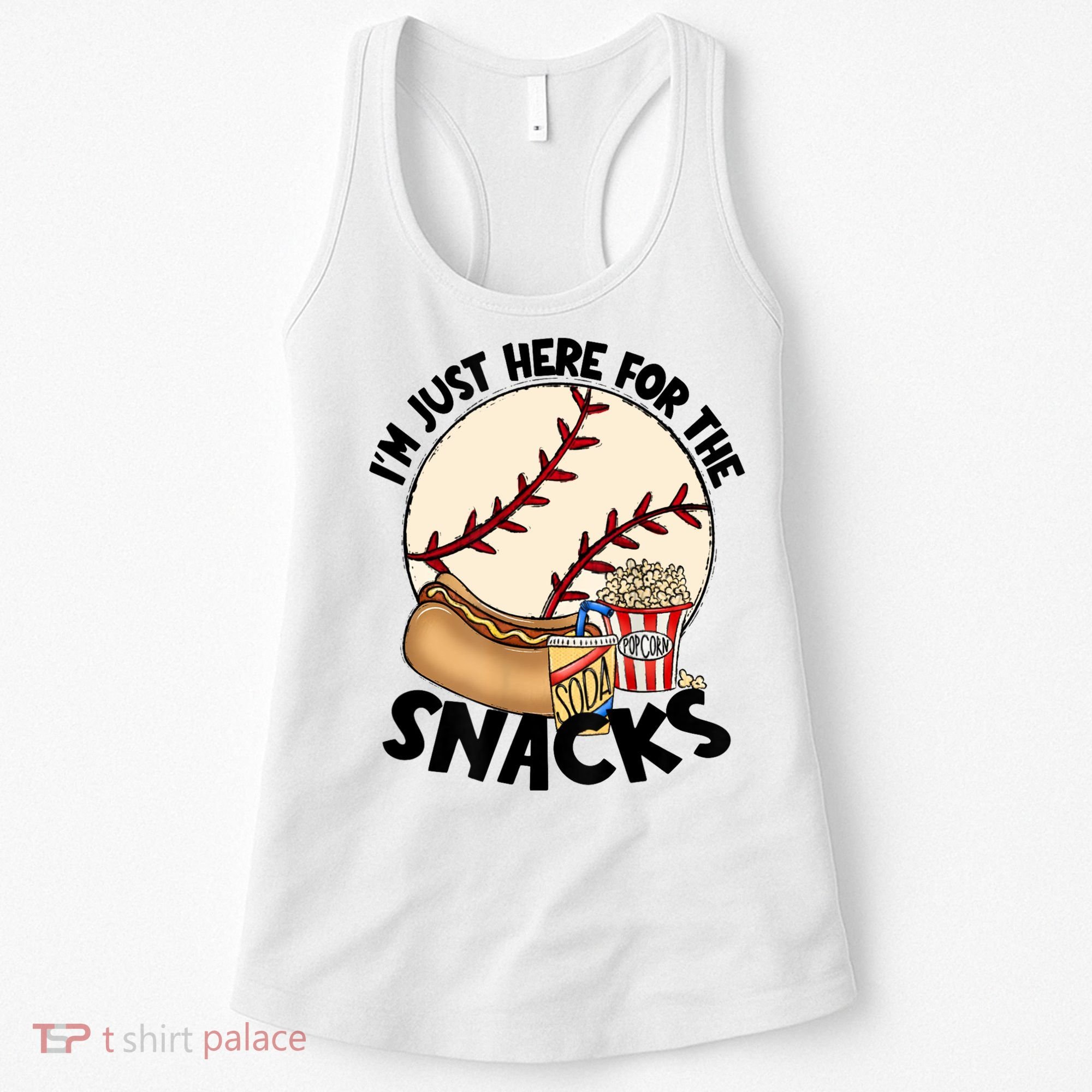 Retro I'm Just Here For The Snacks Funny Baseball Lover Women's Tank Top
