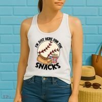 Retro I'm Just Here For The Snacks Funny Baseball Lover Women's Tank Top thumb 2