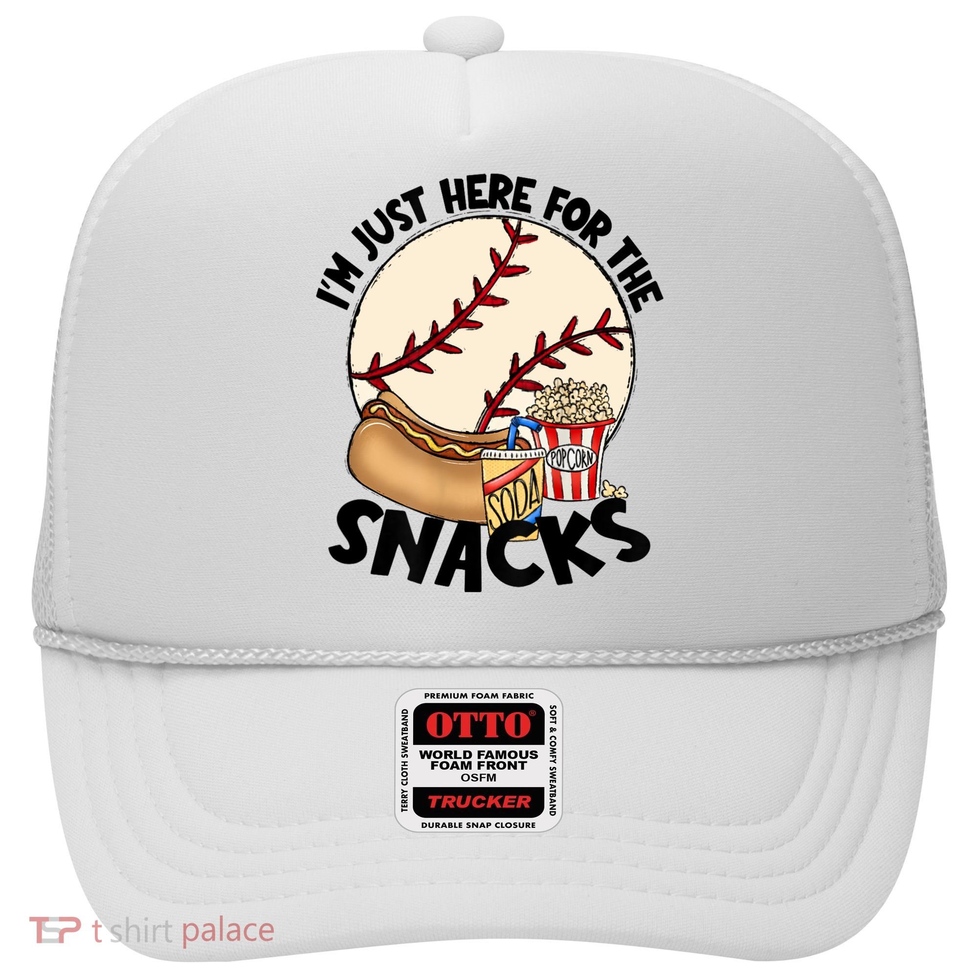 Retro I'm Just Here For The Snacks Funny Baseball Lover Hat