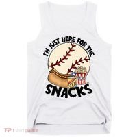 Retro I'm Just Here For The Snacks Funny Baseball Lover Tank Top thumb 0