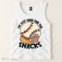 Retro I'm Just Here For The Snacks Funny Baseball Lover Tank Top thumb 2