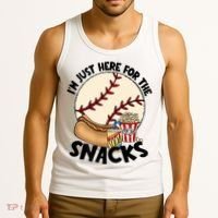 Retro I'm Just Here For The Snacks Funny Baseball Lover Tank Top thumb 3