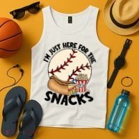 Retro I'm Just Here For The Snacks Funny Baseball Lover Tank Top thumb 4