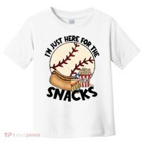 Retro I'm Just Here For The Snacks Funny Baseball Lover Toddler T-Shirt thumb 0