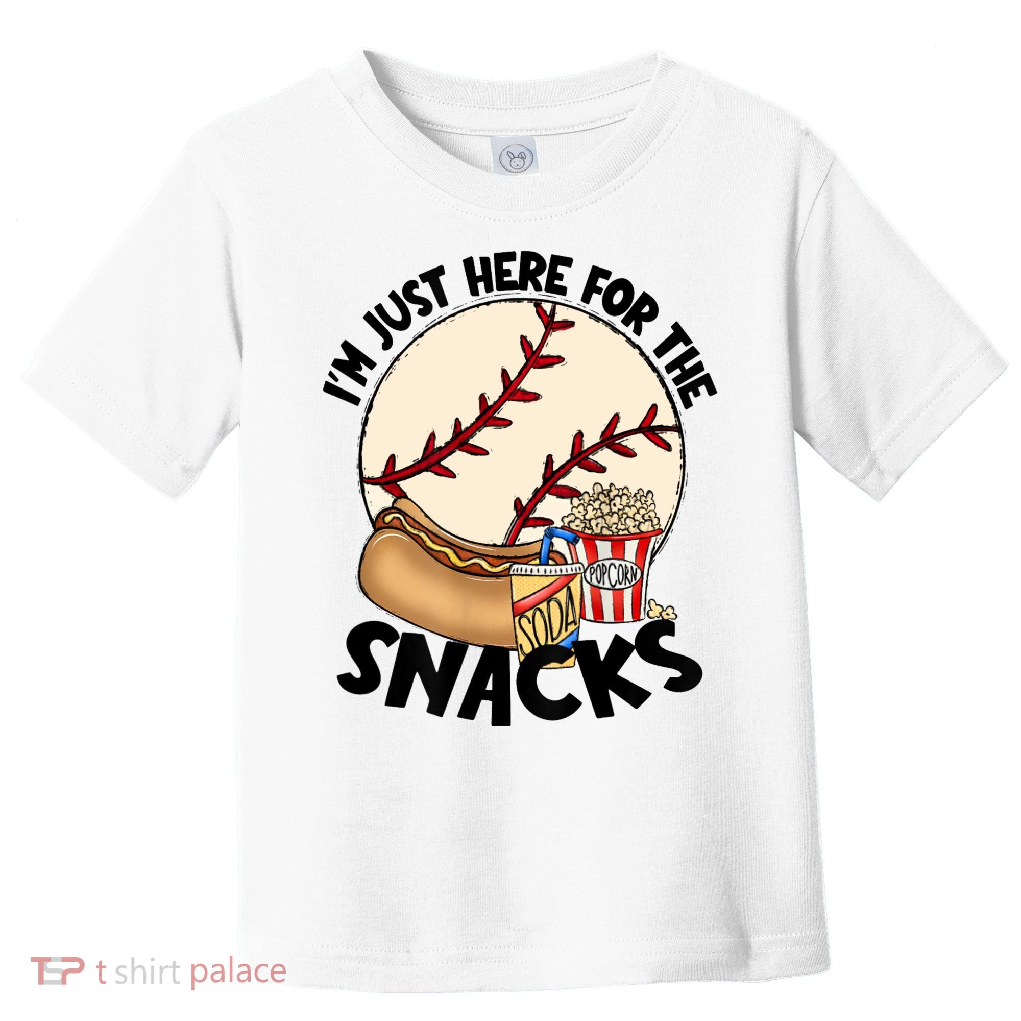 Retro I'm Just Here For The Snacks Funny Baseball Lover Toddler T-Shirt