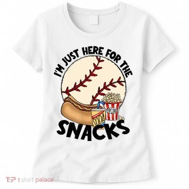 Retro I'm Just Here For The Snacks Funny Baseball Lover Women's T-Shirt