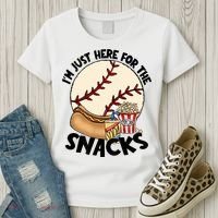 Retro I'm Just Here For The Snacks Funny Baseball Lover Women's T-Shirt thumb 3