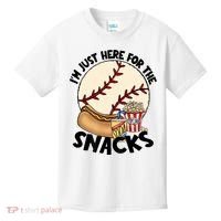 Retro I'm Just Here For The Snacks Funny Baseball Lover Kids T-Shirt thumb 0