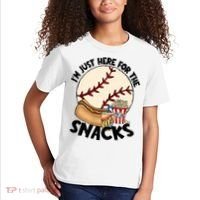 Retro I'm Just Here For The Snacks Funny Baseball Lover Kids T-Shirt thumb 2