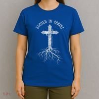 Rooted In Jesus Christ Cross Christian T-Shirt thumb 4