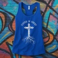 Rooted In Jesus Christ Cross Christian Women's Tank Top thumb 3