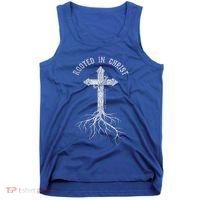 Rooted In Jesus Christ Cross Christian Tank Top thumb 0
