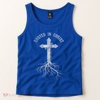 Rooted In Jesus Christ Cross Christian Tank Top thumb 2