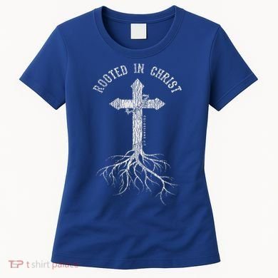 Rooted In Jesus Christ Cross Christian Women's T-Shirt