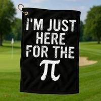 Retro I'm Just Here For The Pi Math Pie Geek Pi Day Golf Towel thumb 1