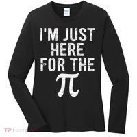 Retro I'm Just Here For The Pi Math Pie Geek Pi Day Women's Long Sleeve Shirt thumb 0