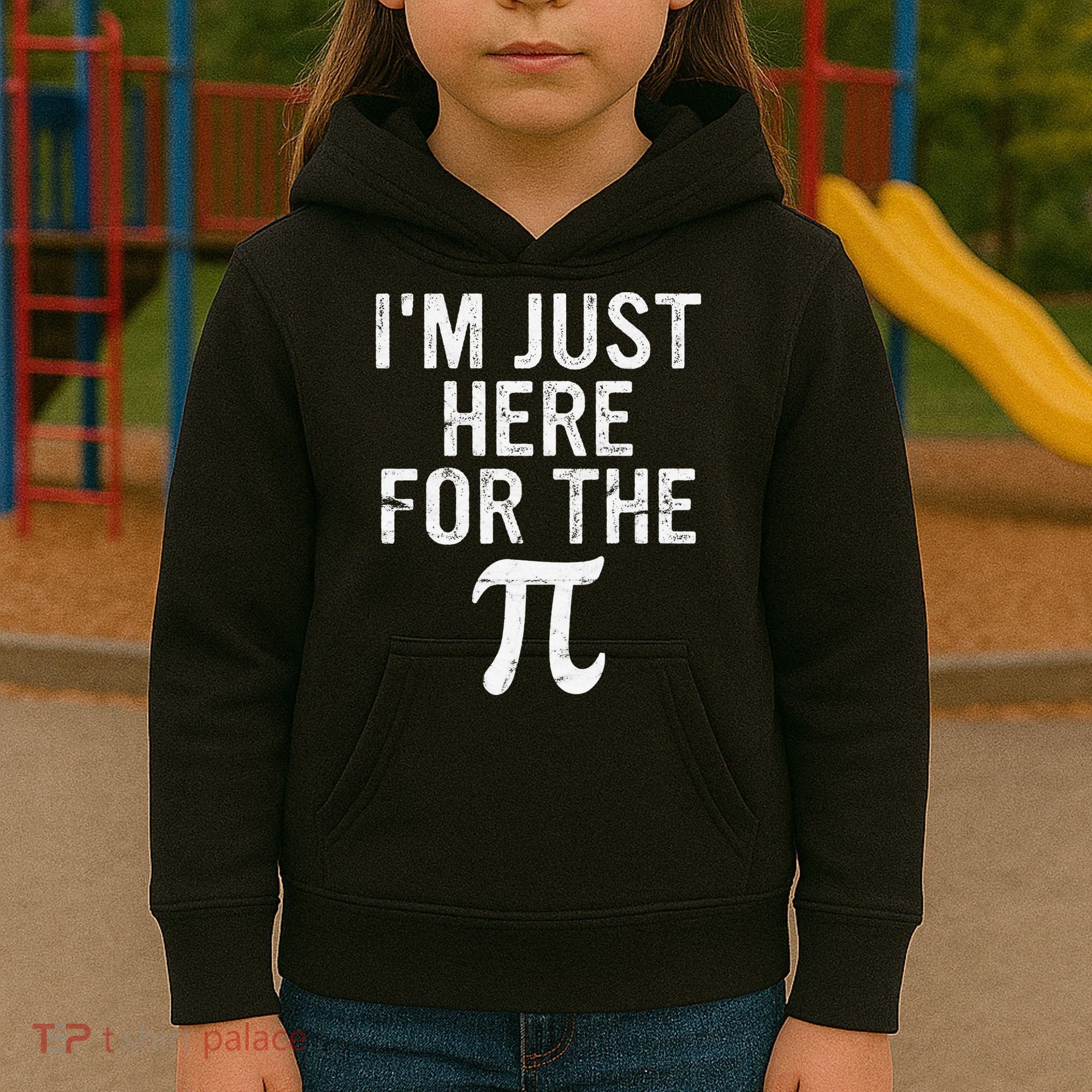 Retro I'm Just Here For The Pi Math Pie Geek Pi Day Kids Hoodie