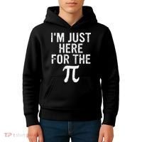 Retro I'm Just Here For The Pi Math Pie Geek Pi Day Kids Hoodie thumb 4