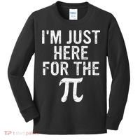 Retro I'm Just Here For The Pi Math Pie Geek Pi Day Kids Long Sleeve Shirt thumb 0